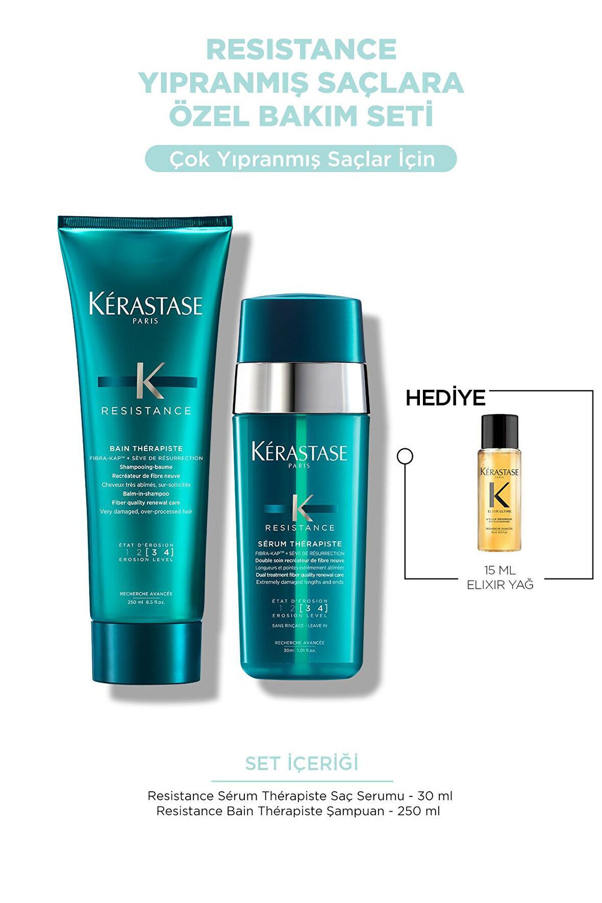 Kerastase Resistance Yıpranmış Saçlara Özel Bakım Seti - Şampuan & Serum