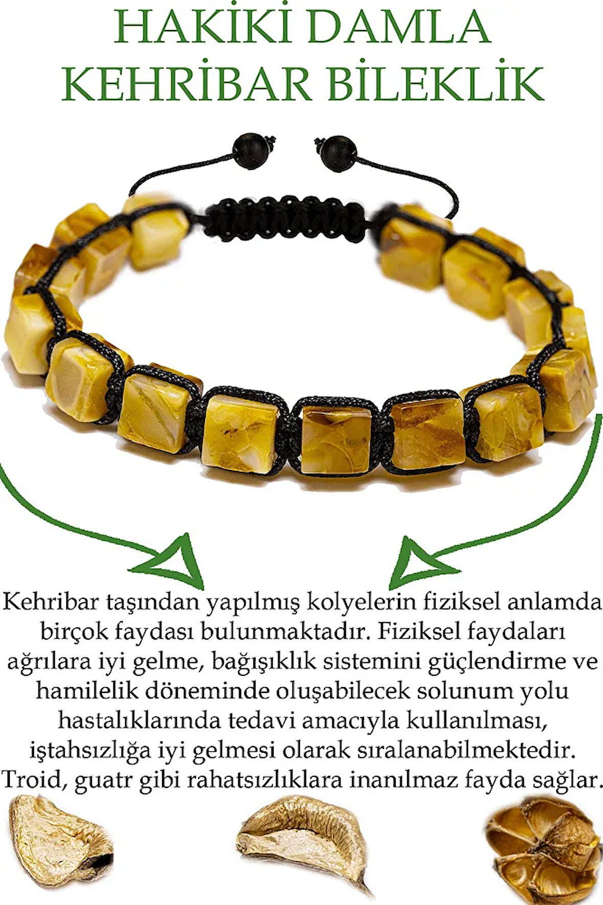 Sertifikalı Küp Kesim Sarı Doğal Damla Kehribar Bileklik (ukrayna)