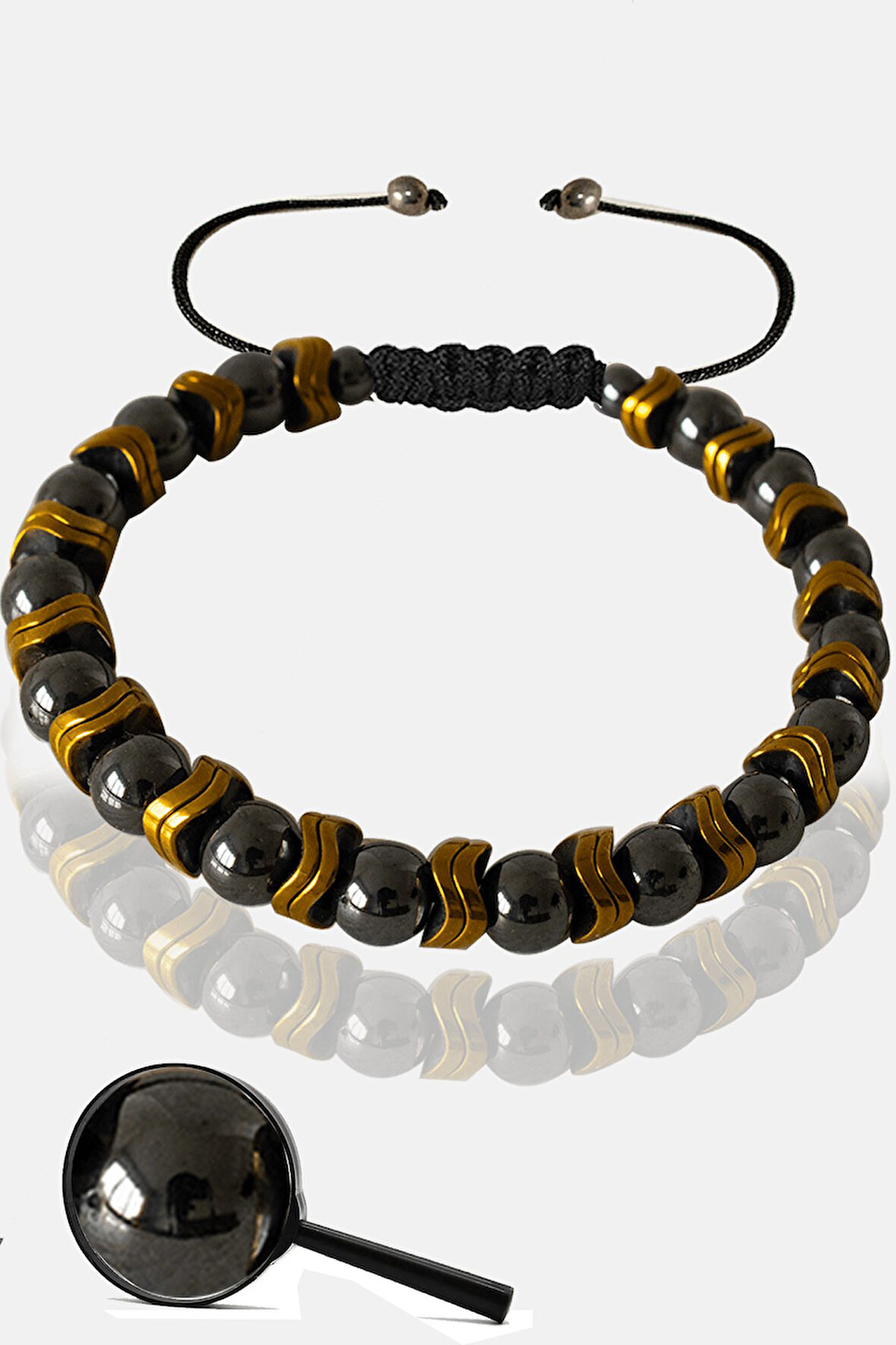 Sertifikalı Gold Hematit - Terahertz Taşı Bileklik (Ayarlamalı)