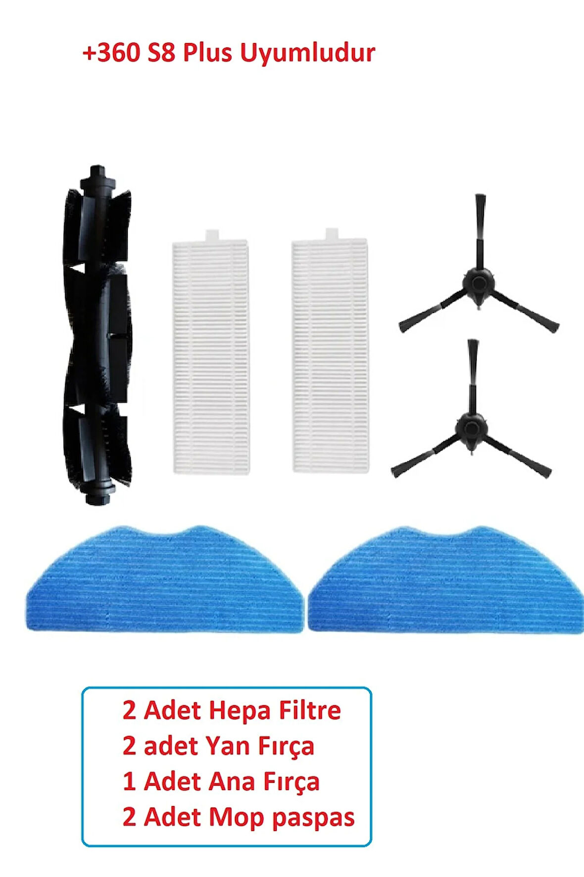 Grundig Vcr  4230 7230  6230 6231 Modeli Uyumlu Robot Süpürge Filtre Fırça Paspas Seti