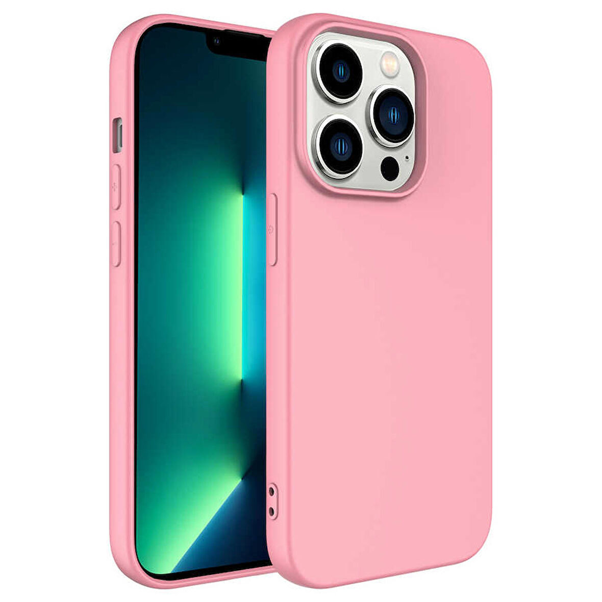 Vendas iPhone 14 Pro Max Uyumlu (14 PRO MAX) Lansman Kadife Dokulu Fit Premium Kılıf + 5D Cam Ekran Koruyucu