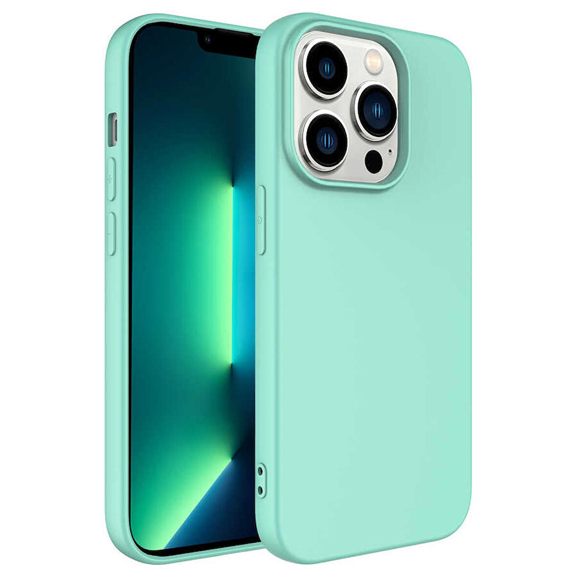 Vendas iPhone 14 Pro (14 PRO) Uyumlu Lansman Kadife Dokulu Fit Premium Kılıf + 5D Cam Ekran Koruyucu