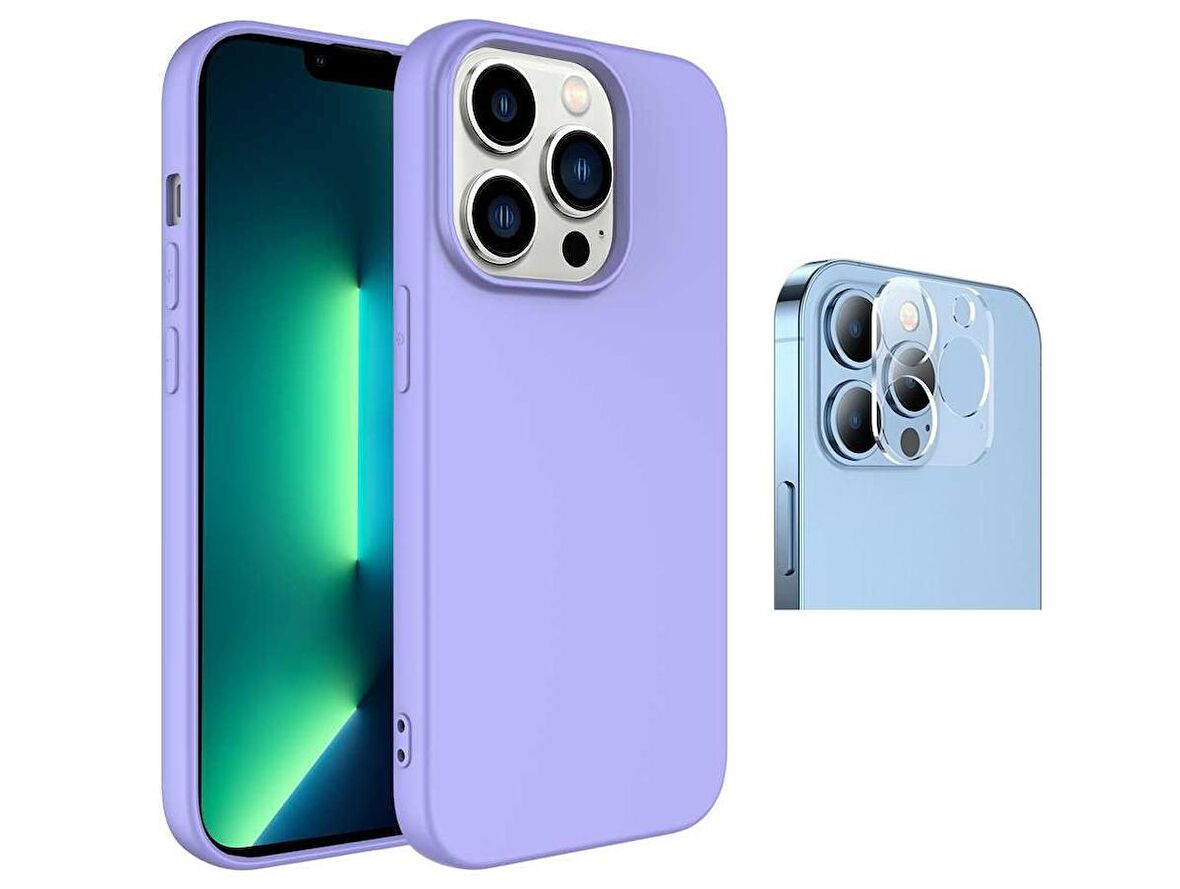 Vendas iPhone 14 Pro Max Uyumlu (14 Pro Max) W-Lansman Serisi İçi Kadife İpek Dokulu Lansman Kılıf + Kamera Lens Koruyucu