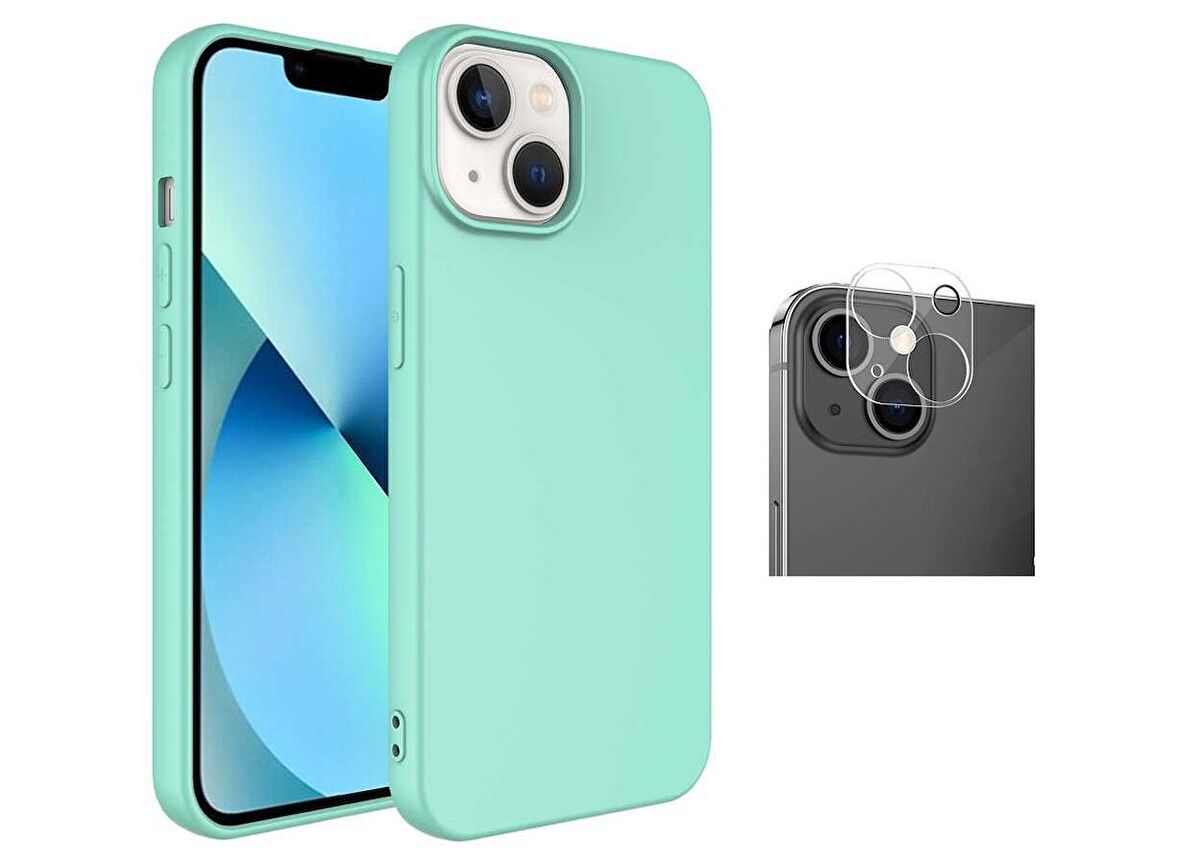 Vendas iPhone 14 Plus Uyumlu (14 Plus) W-Lansman Serisi İçi Kadife İpek Dokulu Lansman Kılıf + Kamera Lens Koruyucu