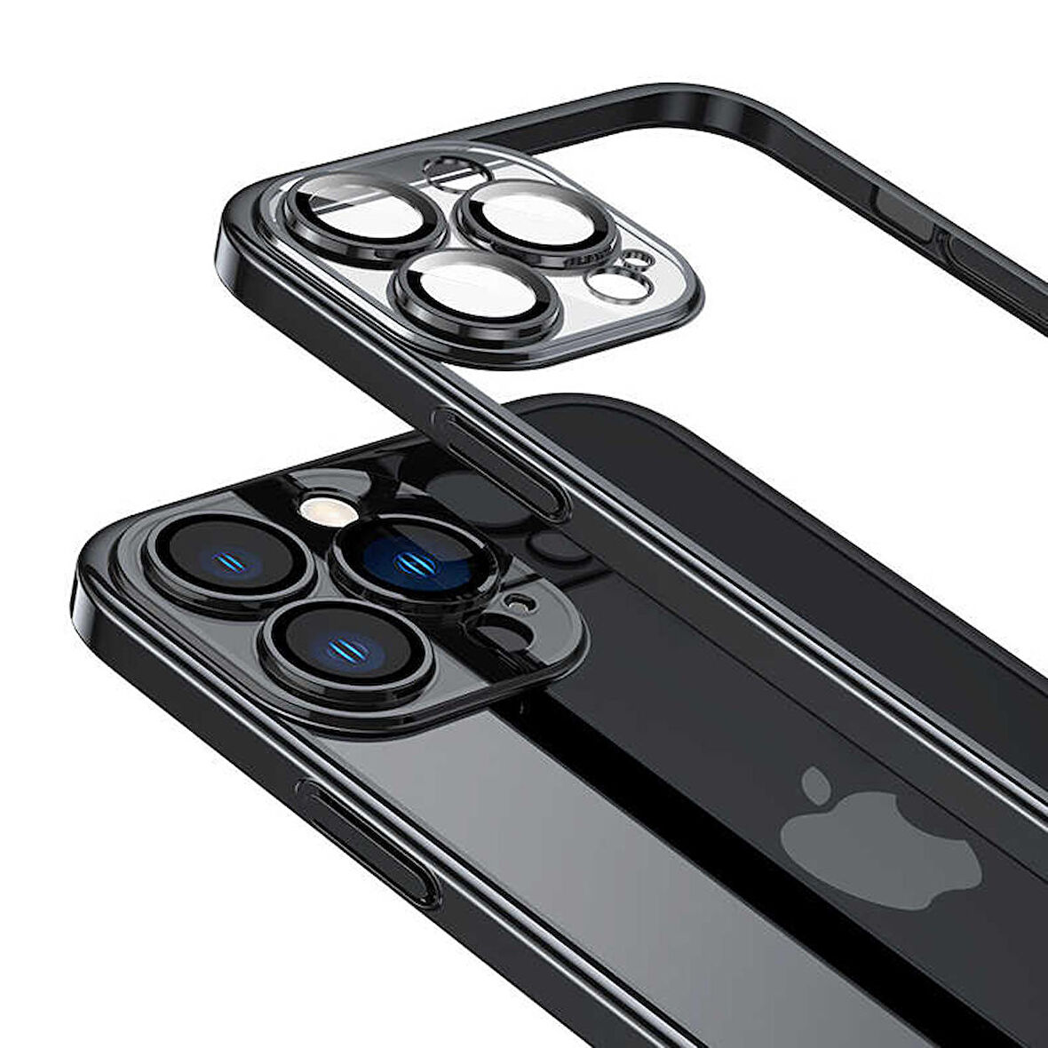 Vendas iPhone 14 Pro Max Uyumlu (14 Pro Max) Pilas Serisi Elektroplated Sert PC Renkli Çerçeveli Silikon Kılıf