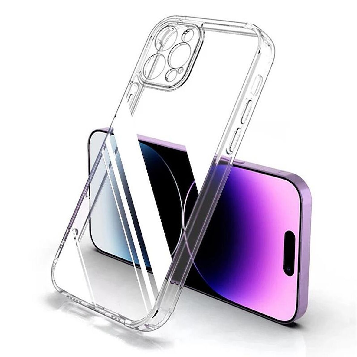 Vendas iPhone 14 Pro Max Uyumlu (14 Pro Max) Kamera Korumalı Soft Şeffaf Silikon Kılıf