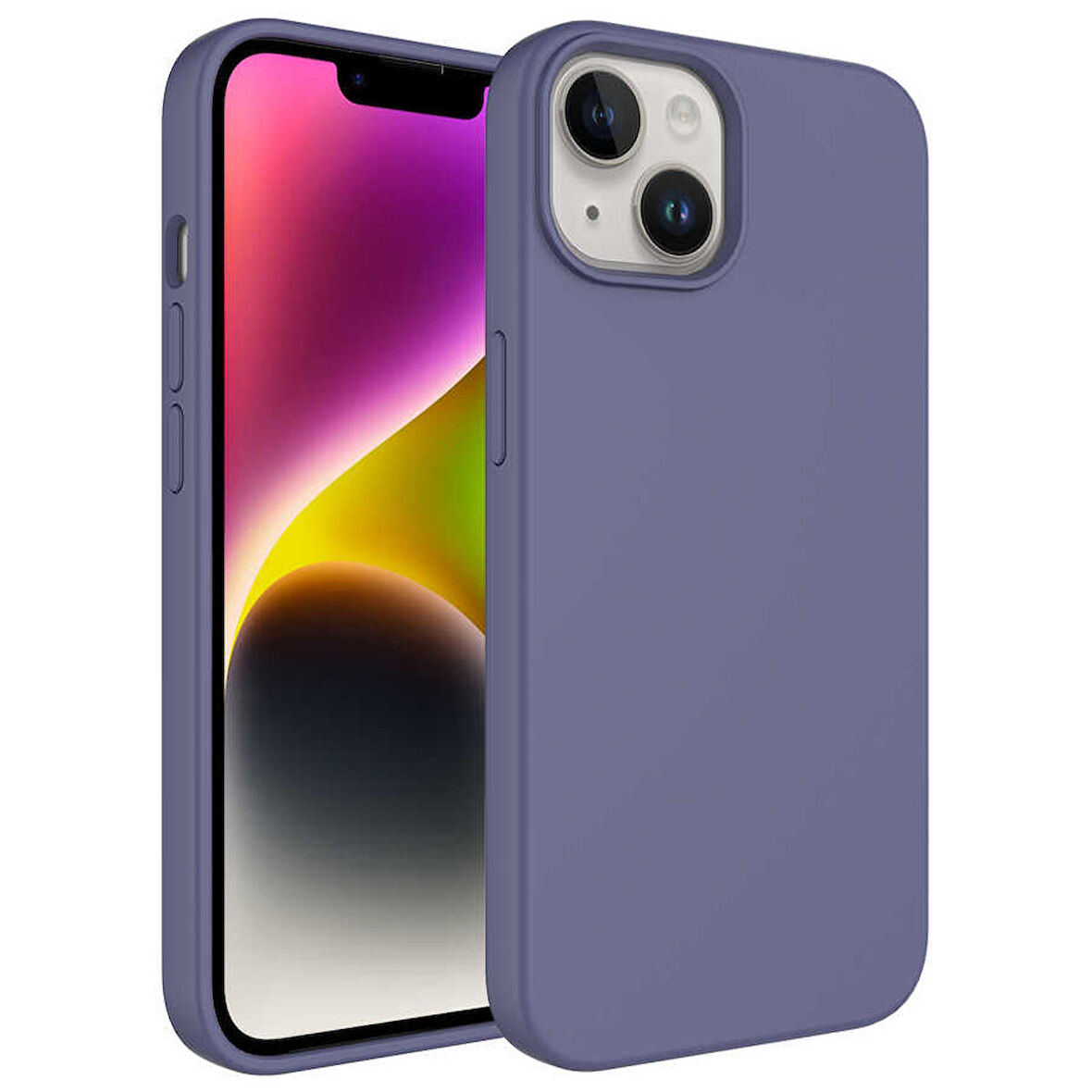 Vendas iPhone 14 Plus Uyumlu (14 Plus) Kivi Serisi Water Tecnology Kamera Çıkıntılı Silinebilir Pastel Colour Sert Silikon Kılıf