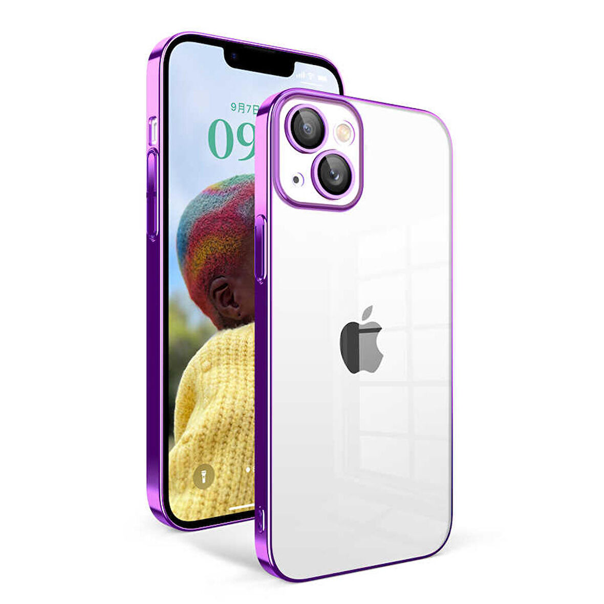Vendas iPhone 14 Uyumlu ( iPhone 14 ) Veve Serisi Parlak Renkli Kenarlı Elektroplated Magic Silikon Kılıf