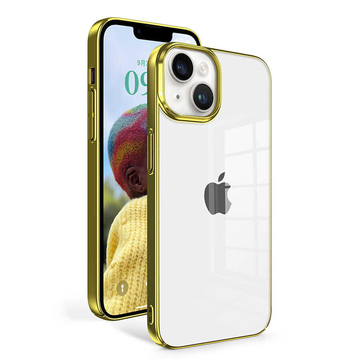 Vendas iPhone 14 Uyumlu ( iPhone 14 ) Sun Serisi Elektroplated Sert Glitter PC Kapak