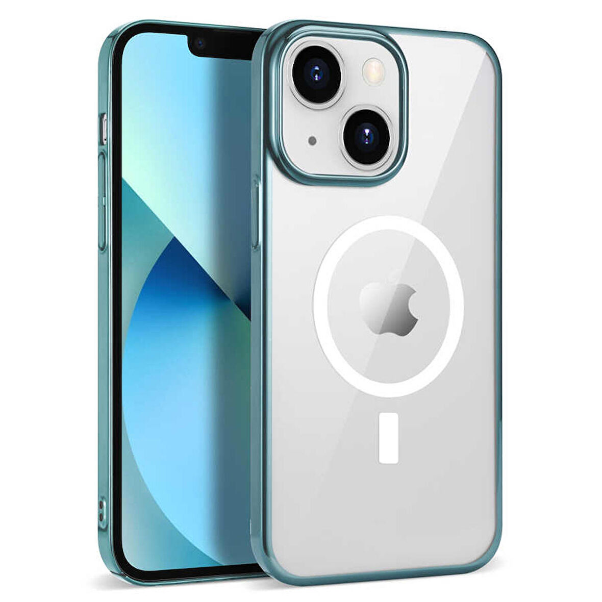 Vendas iPhone 14 Uyumlu ( iPhone 14 ) Pixel Serisi Wireless Şarj Özellikli Glitter Elektroplated Kapak