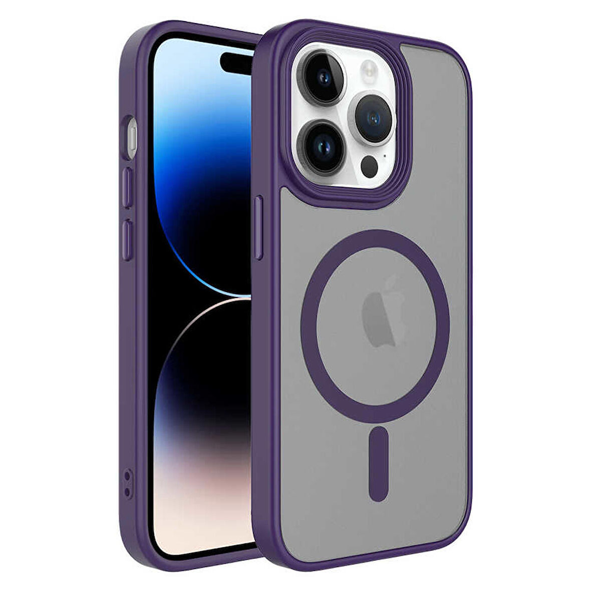 Vendas iPhone 14 Pro Max Uyumlu (14 Pro Max) Flet Serisi Mat Arka Yüzey Wireless Şarj Destekli Magsafe Kılıf