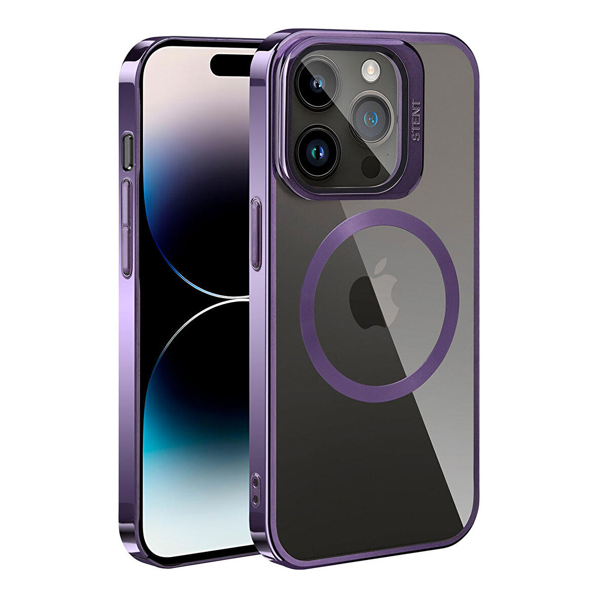 Vendas iPhone 14 Pro Max Uyumlu Klon Serisi Magsafe Wireless Şarj Destekli Standlı Sert PC Kılıf