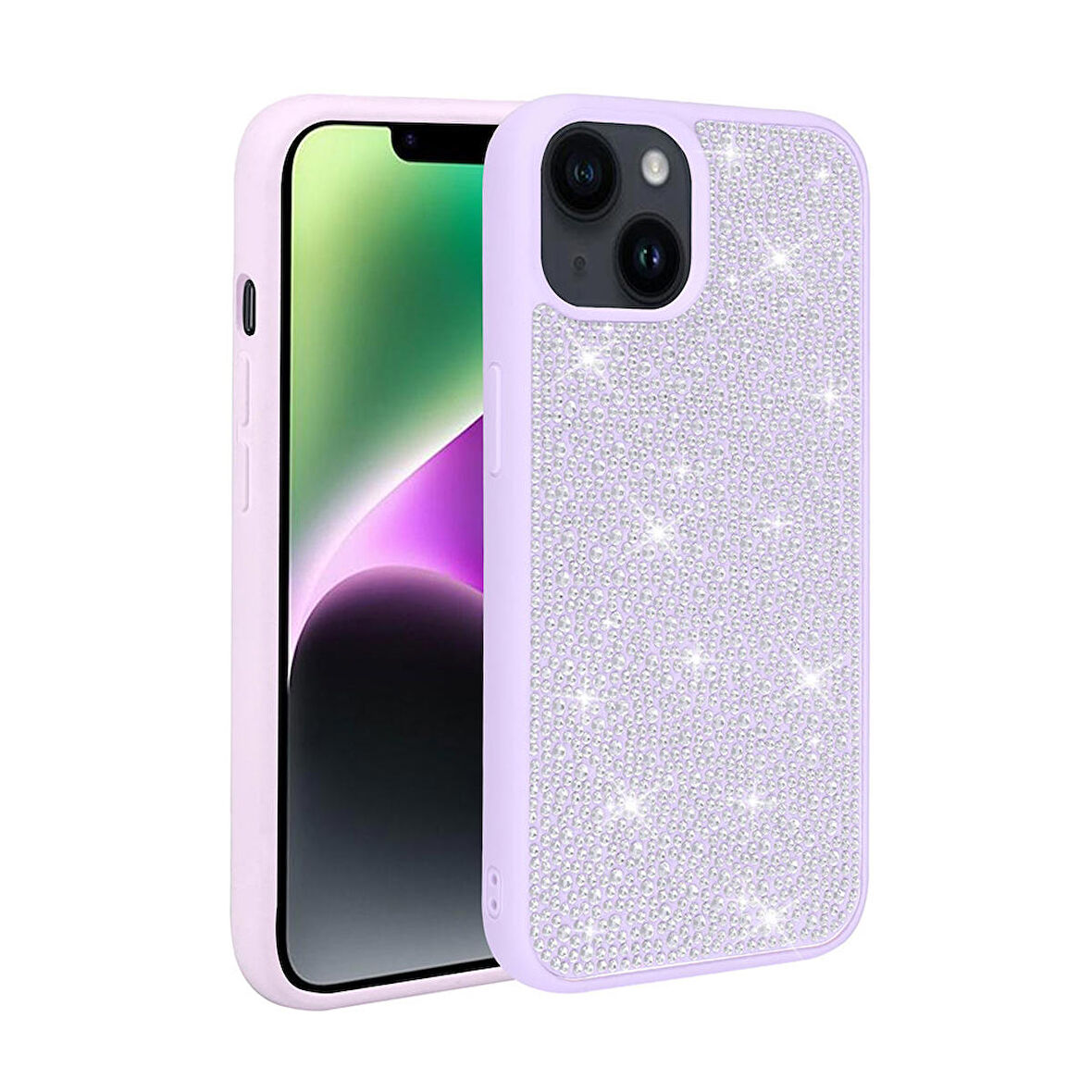 Vendas iPhone 14 Uyumlu ( iPhone 14 ) Ston Serisi Parlak Taşlı Fashion Tasarımlı Silikon Kılıf