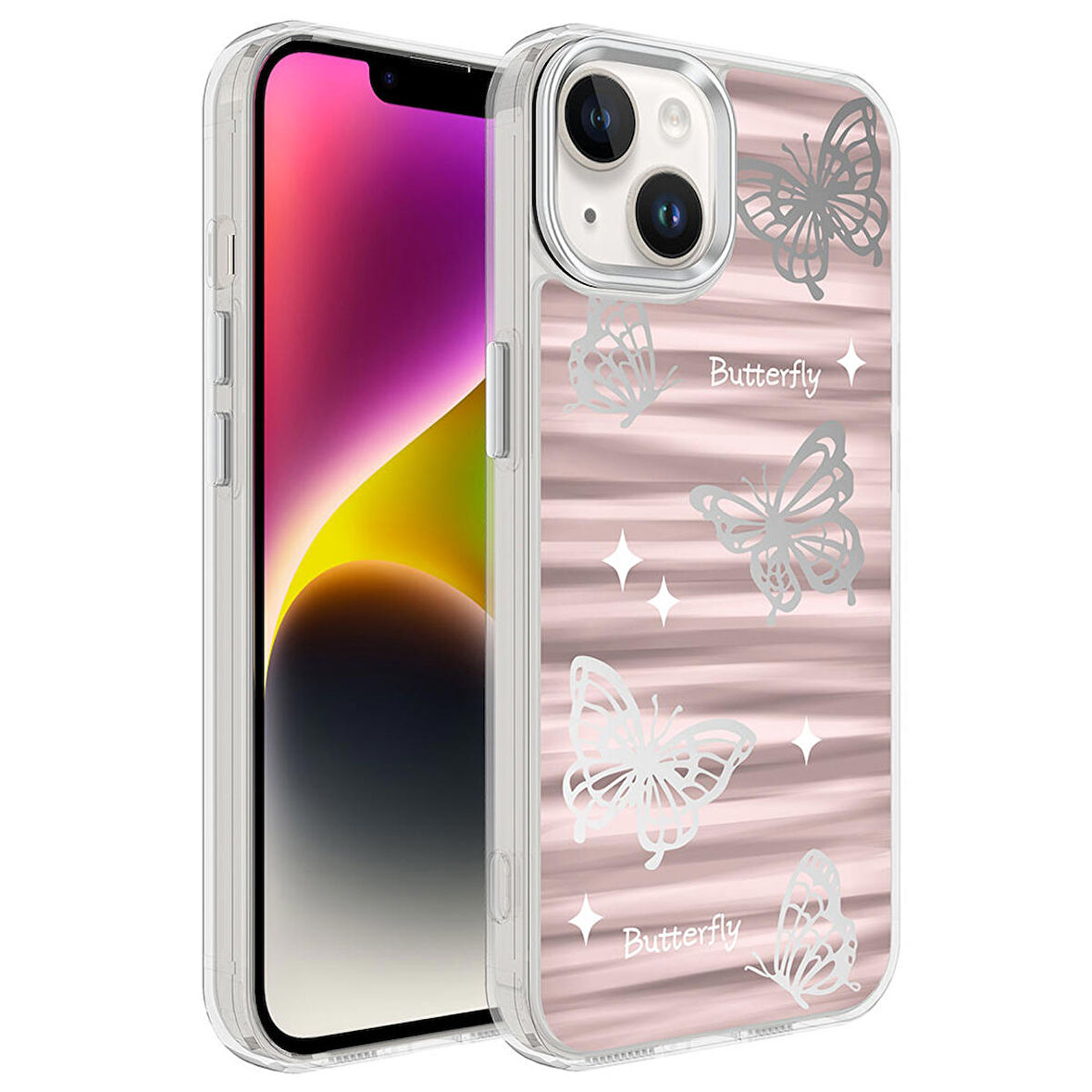 Vendas iPhone 14 Plus Uyumlu (14 Plus) Mimbo Serisi Airbag Köşeli Parlak Tasarımlı Moda Dizayn Kılıf
