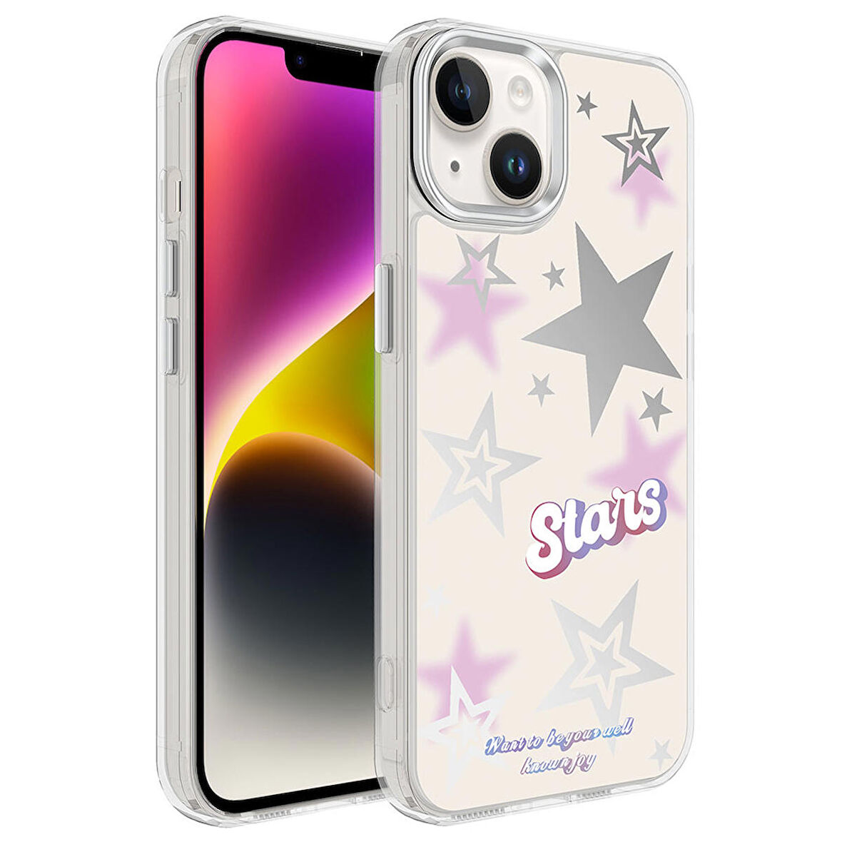 Vendas iPhone 14 Uyumlu ( iPhone 14 ) Mimbo Serisi Airbag Köşeli Parlak Tasarımlı Moda Dizayn Kılıf