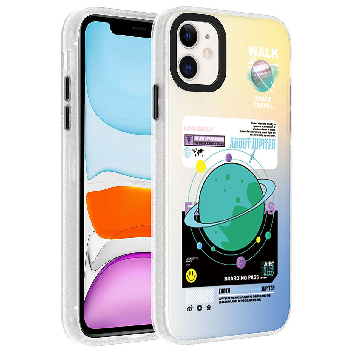 Vendas iPhone 12 Uyumlu Dragon Serisi Parlak Desenli Fashion Hard Silikon Kılıf