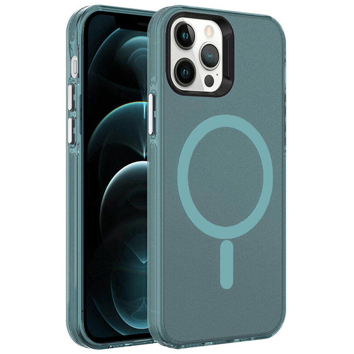 Vendas iPhone 12 Pro Uyumlu Cro Serisi Buzlu Transparan Magsafe Şarj Özellikli Sert Kılıf
