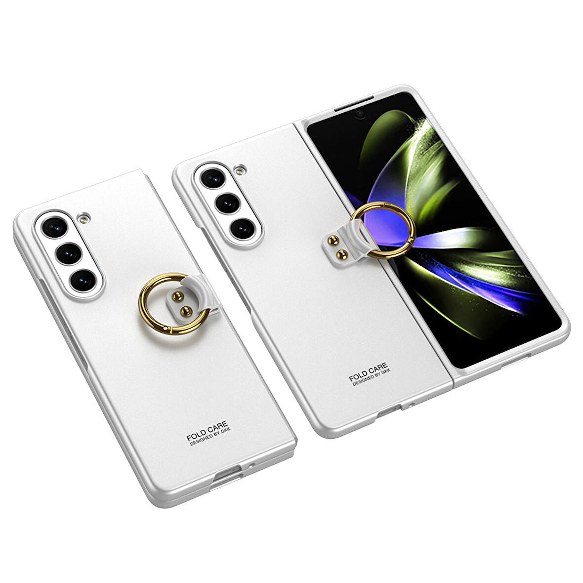 Vendas Samsung Galaxy Z Fold 5 Uyumlu Kıpta Serisi Yüzüklü Flips Sert Kapak