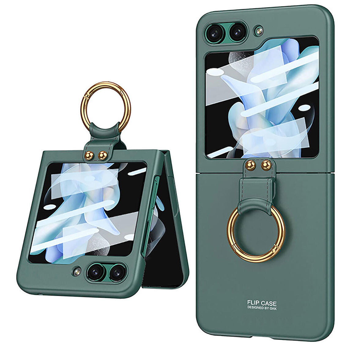 Vendas Samsung Galaxy Z Flip 5 Uyumlu Kıpta Yüzüklü Flip Sert Arka Kapak