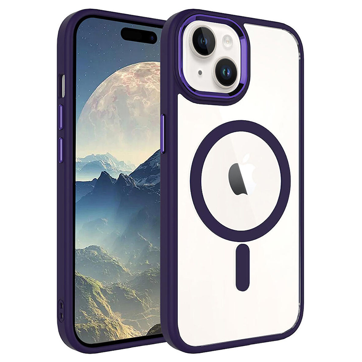 Vendas iPhone 15 Uyumlu ( iPhone 15 ) Krom Serisi Wireless Şarj Özellikli Magsafe Silikon Kapak