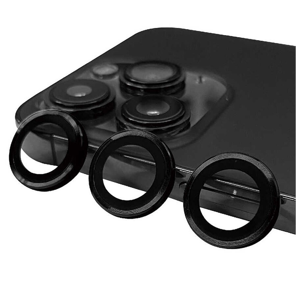 Vendas iPhone 15 Pro Uyumlu Darbe Dirençli Kamera Lens Koruyucu