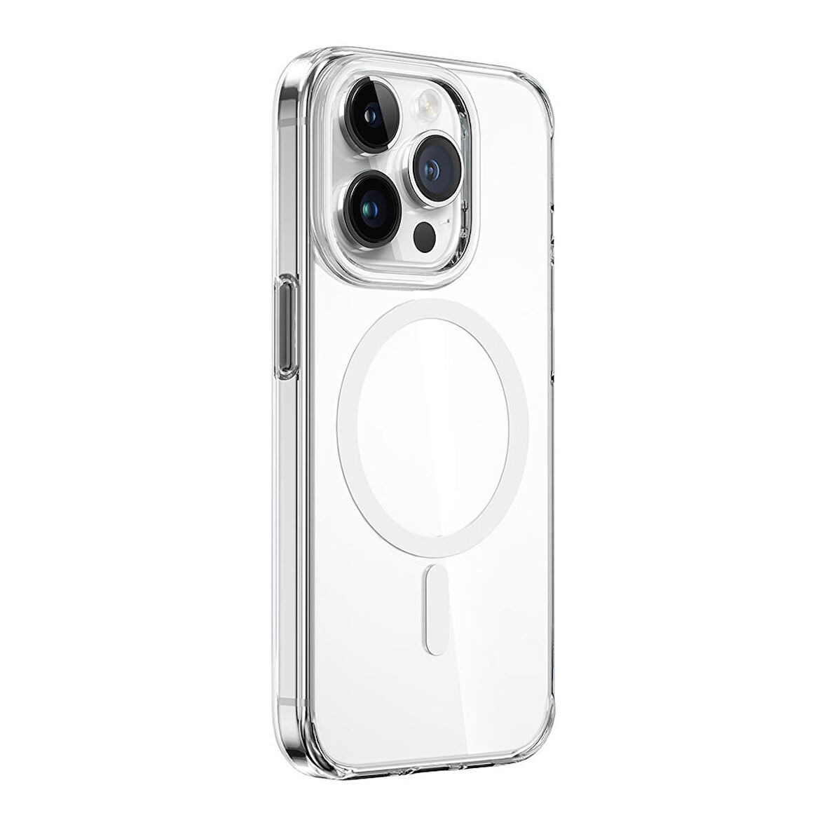Vendas iPhone 15 Pro Max Uyumlu Victor Serisi Magsafe Şarj Özellikli Renkli Kamera Çerçeveli Şeffaf Silikon Kılıf