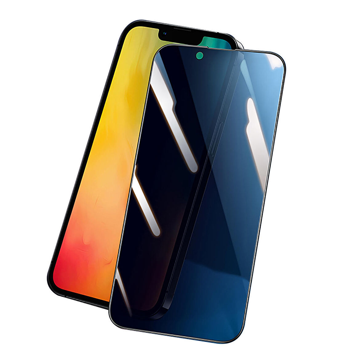 Vendas iPhone 14 Plus Uyumlu Oval Kenar Tasarımlı V-Bilvis Warrior Privacy Gizleyen Hayalet Ekran Koruyucu 2 Adet Set