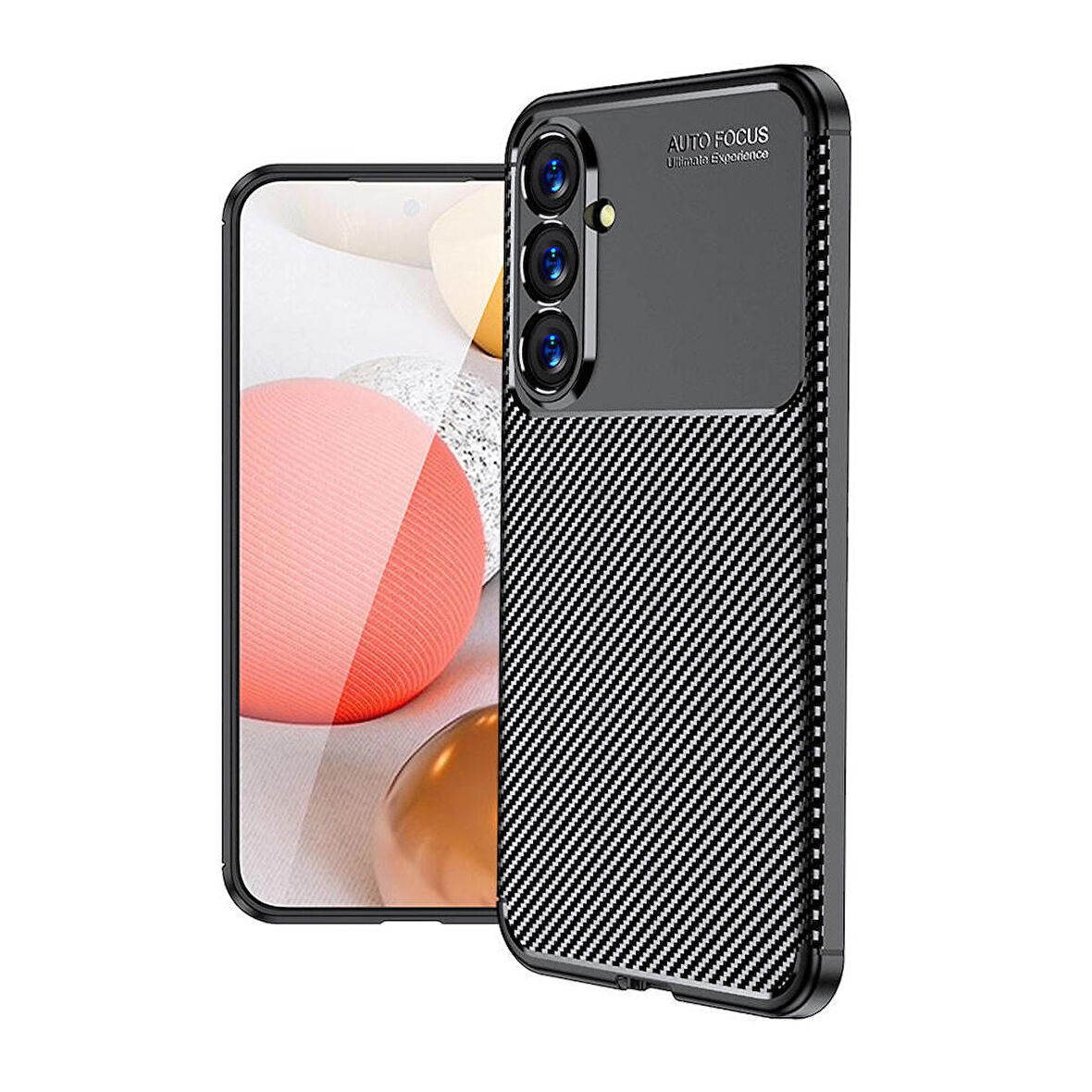 Vendas Samsung S23 FE Uyumlu Deep Dizayn Auto Focus Tasarımlı Karbon Dizayn Kılıf