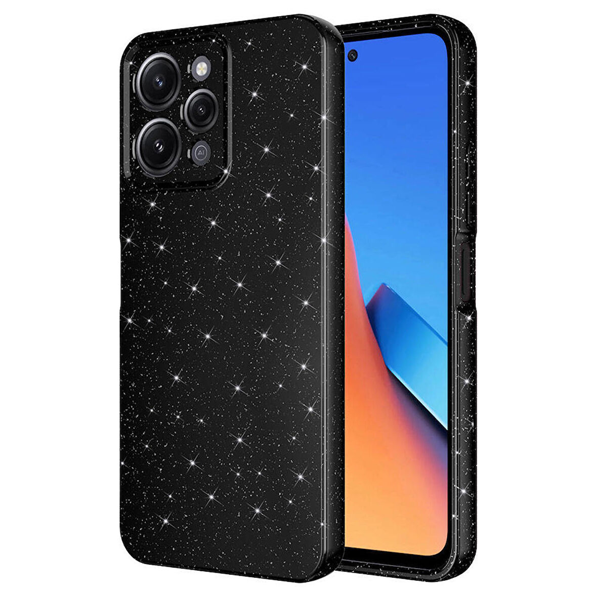 Vendas Xiaomi Redmi 12 Uyumlu Koton Serisi Kamera Korumalı Simli Lüks Silikon Kılıf