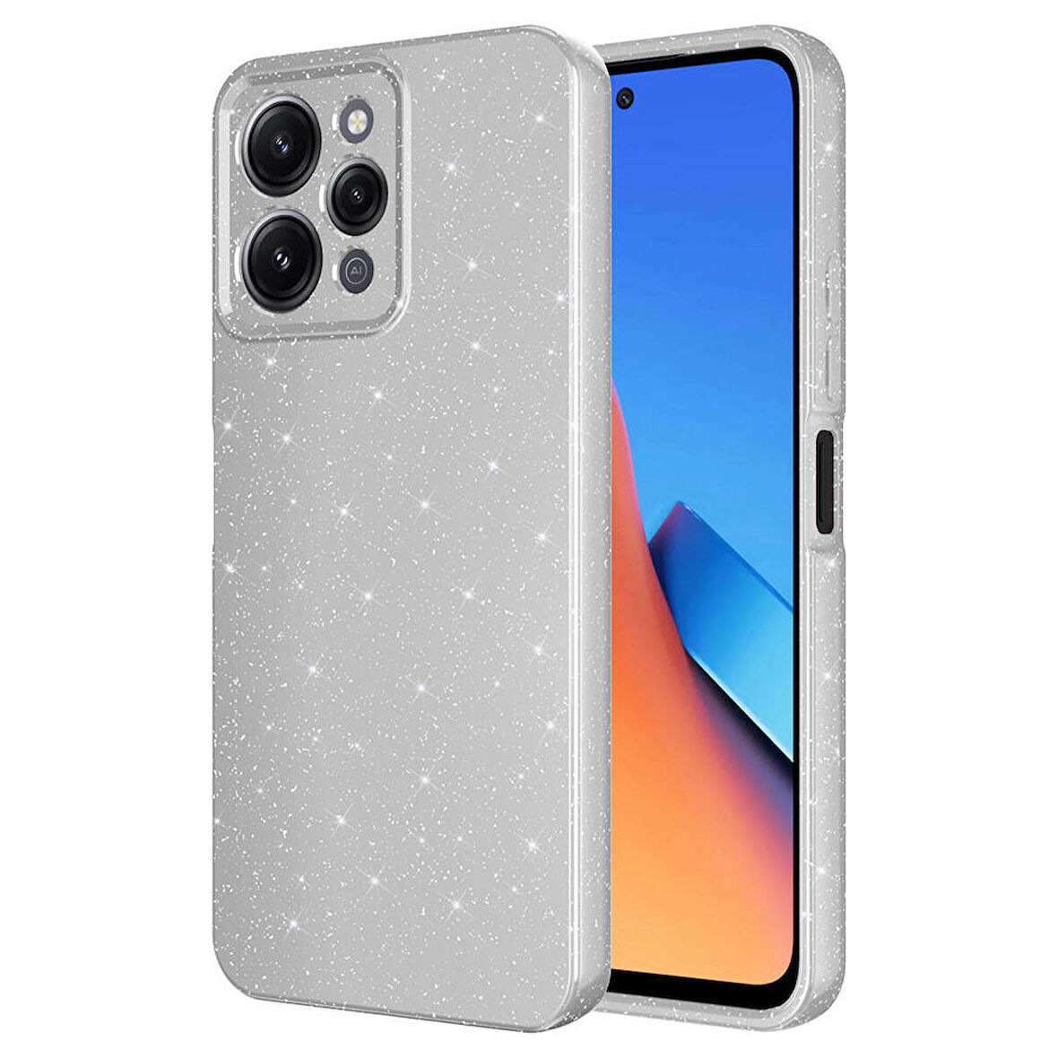 Vendas Xiaomi Redmi 12 Uyumlu Koton Serisi Kamera Korumalı Simli Lüks Silikon Kılıf