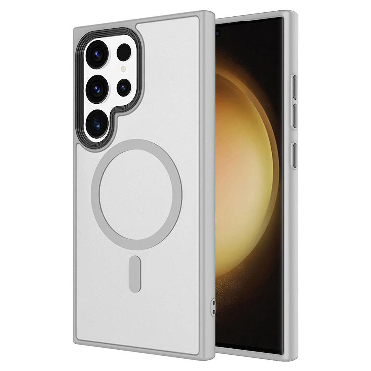 Vendas Samsung S24 Ultra Uyumlu Kapak Flet Serisi Mat Arka Yüzey Wireless Şarj Destekli Magsafe Magic Smooth Kılıf