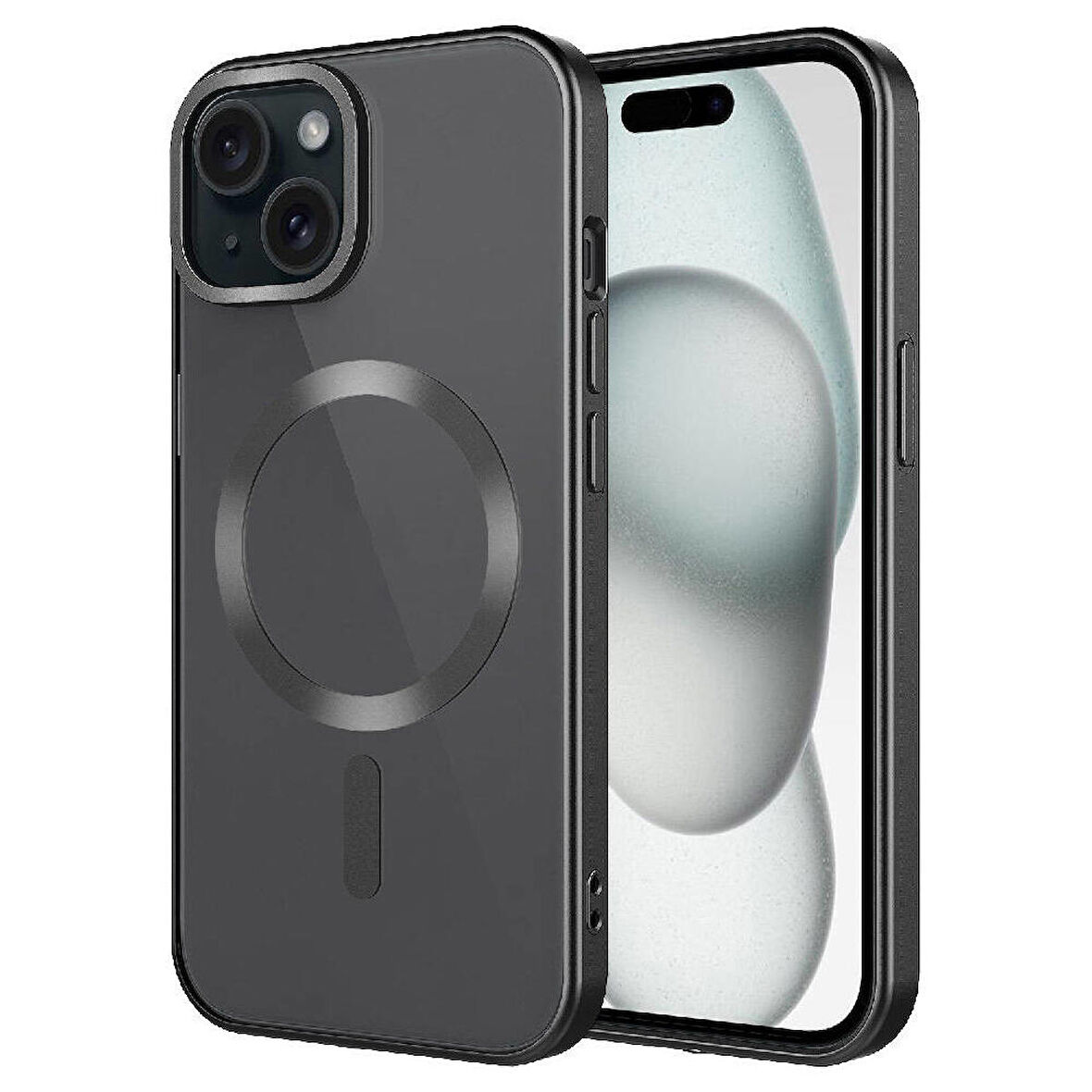 Vendas iPhone 15 Plus Kılıf Mat Tasarımlı Magsafe Wireless Şarj Özellikli Zore Mat Setro Kapak