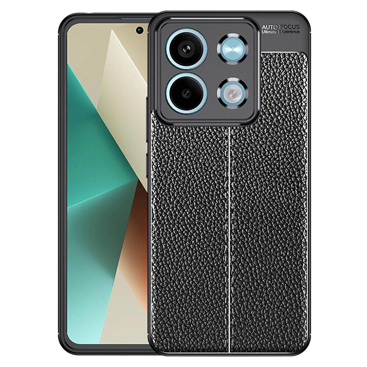 Vendas Xiaomi Redmi Note 13 5G Uyumlu Kılıf Deri Desenli Niss Dikiş Tasarımlı Darbe Dirençli Kılıf