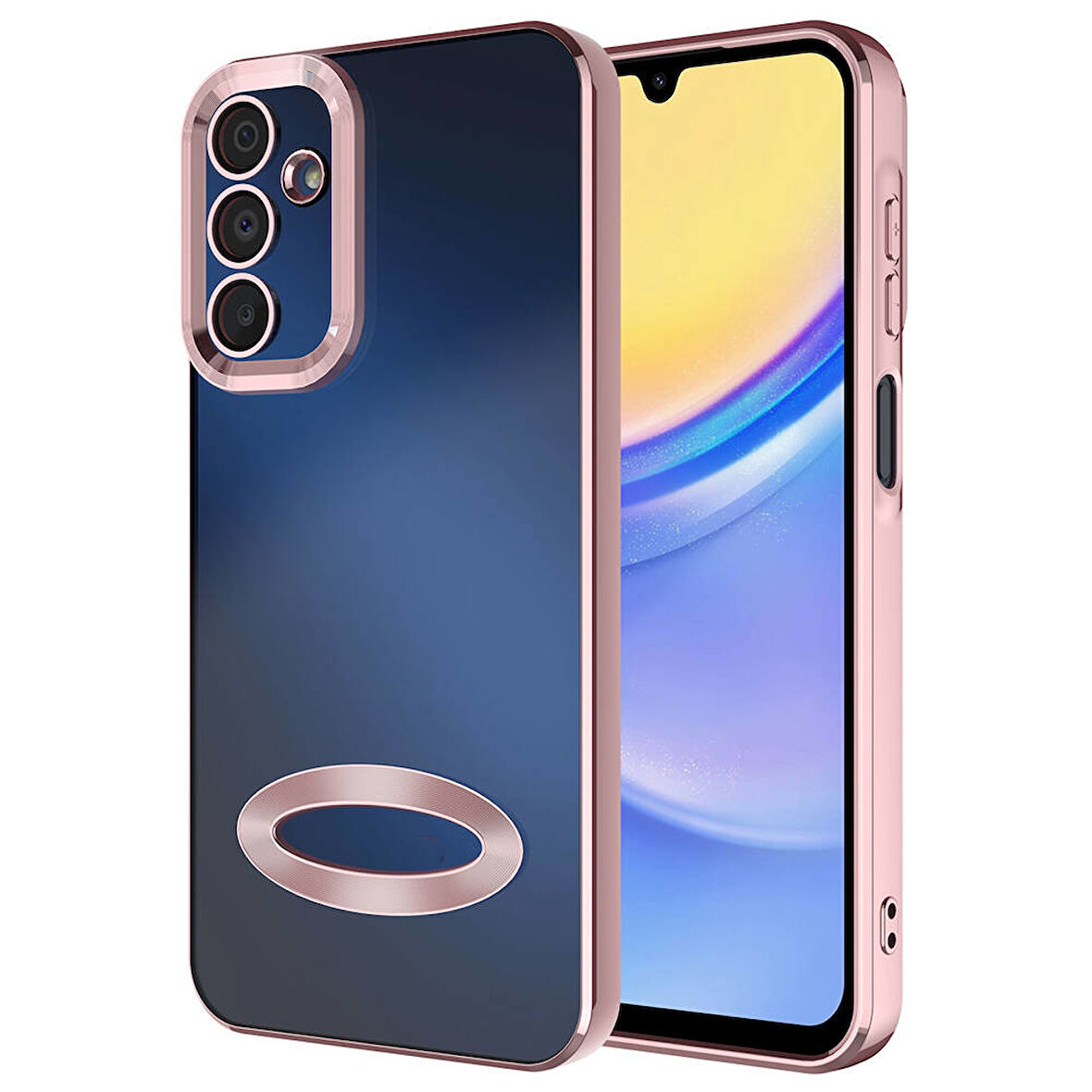 Vendas Samsung Galaxy A15 Kılıf Kamera Korumalı Logo Gösteren Zore Omega Kapak