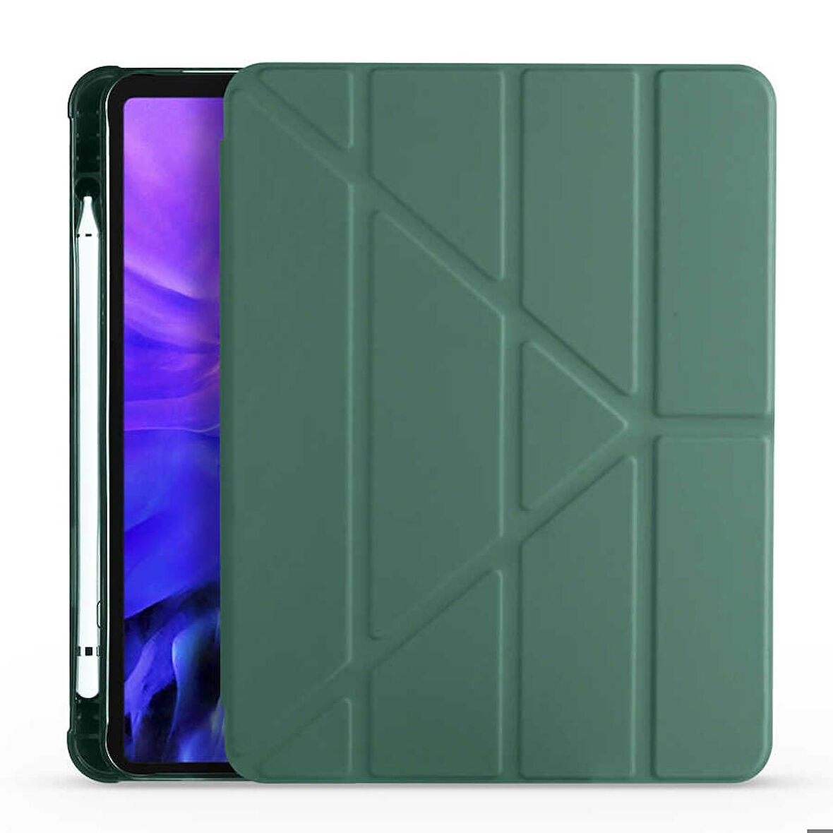 Vendas Apple iPad Air 11 2024 Kılıf Zore Tri Folding Kalem Bölmeli Standlı Kılıf