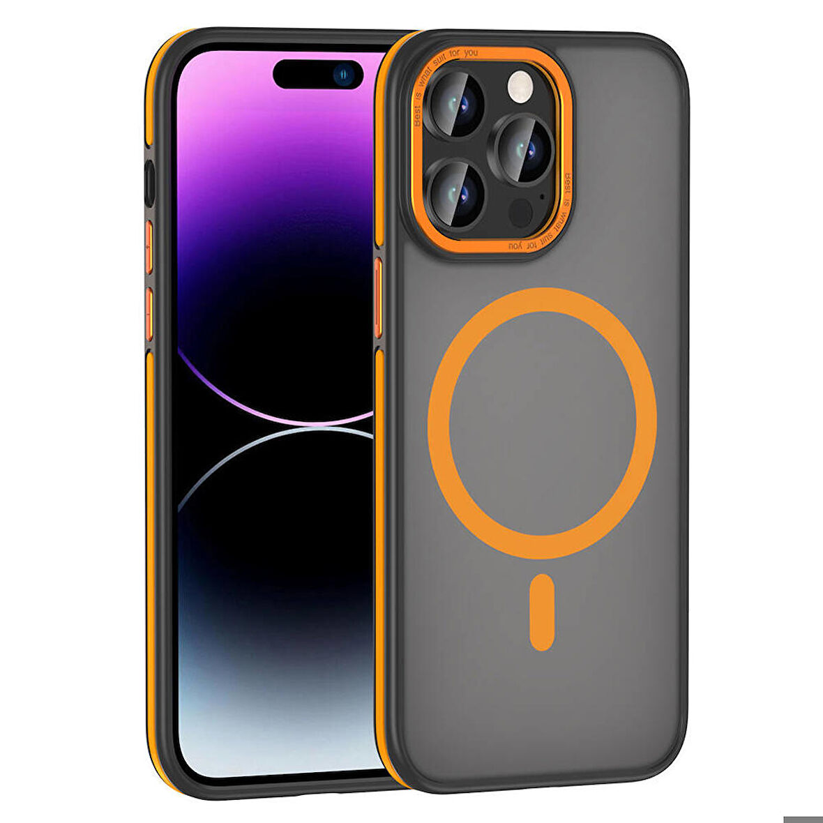 Vendas iPhone 14 Pro Max Uyumlu Kılıf Ant Serisi Magsafe Destekli Mat Görünümlü Kapak + Ekran Koruyucu