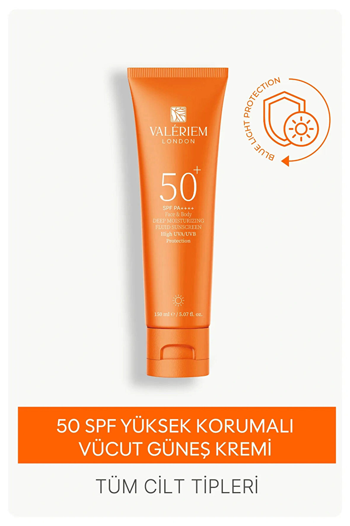 Velura 50 SPF+ Yüksek Korumları Vücut Güneş Kremi
