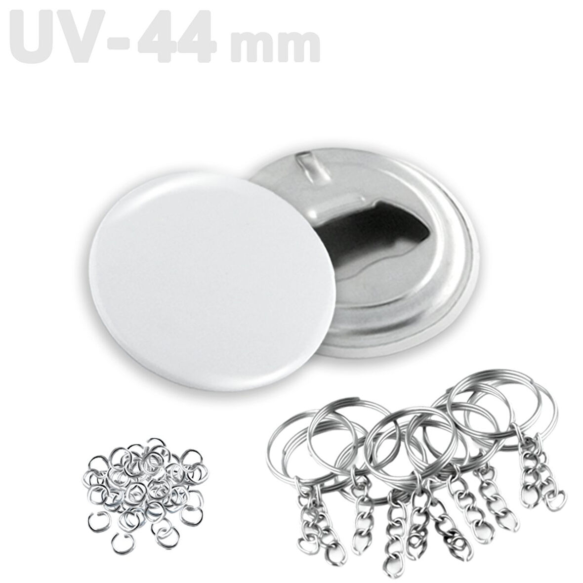 44 mm UV Baskıya Uygun Buton Şişe Açacağı Anahtarlık VG44UVAN 100 adet