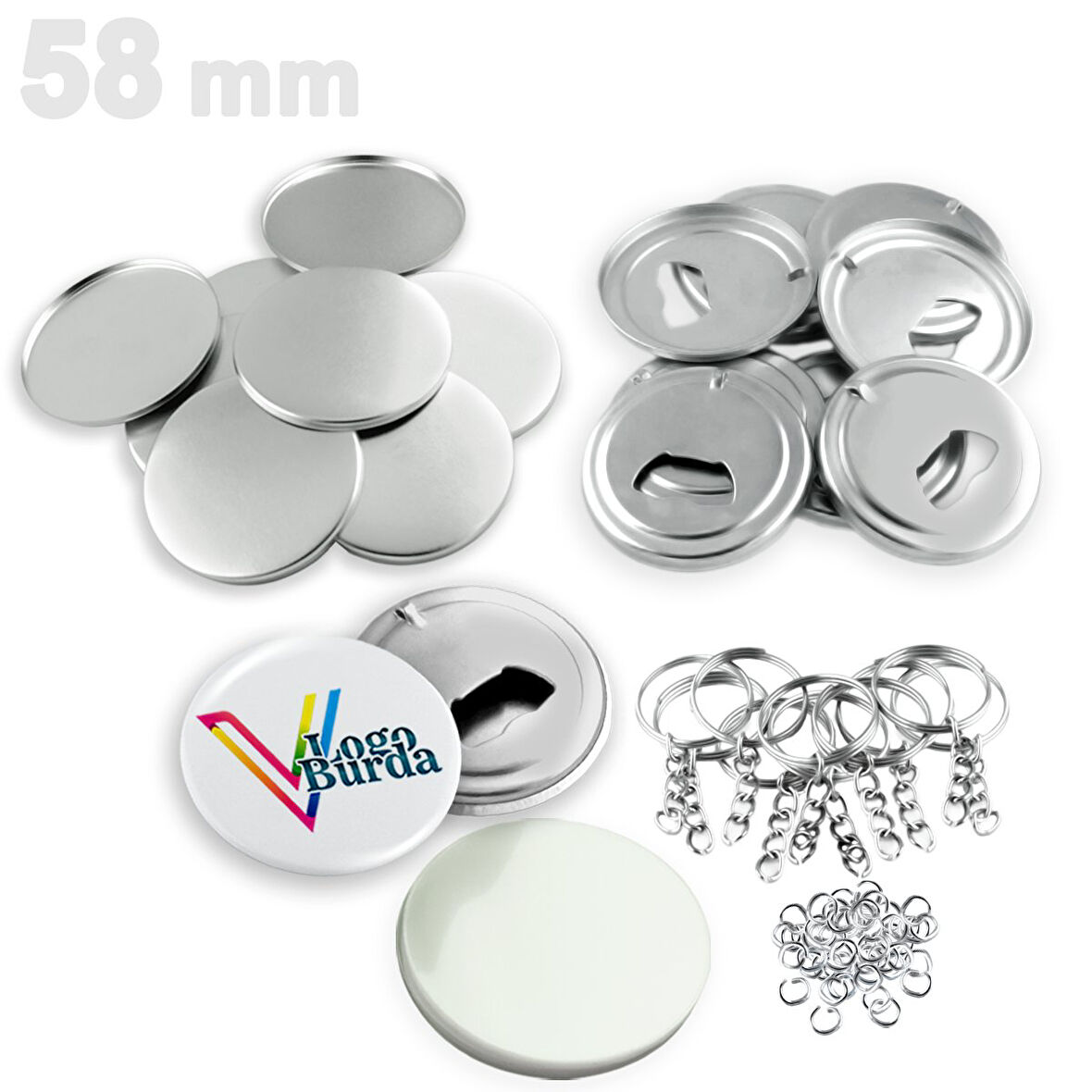 58 mm Buton Anahtarlık Açacak ( Sarf ) VG58BANS 1000 adet