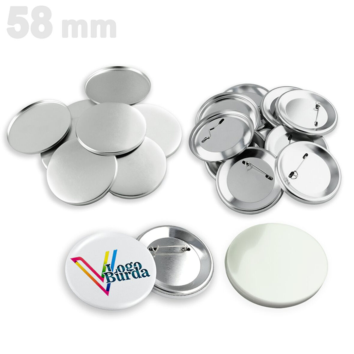 58 mm Buton Rozet (SARF) VG58BRS 100 adet