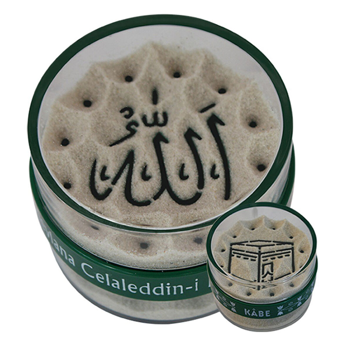 Kum Saat Görseli Allah & Kabe 12 adet FİYATIDIR VGKD01