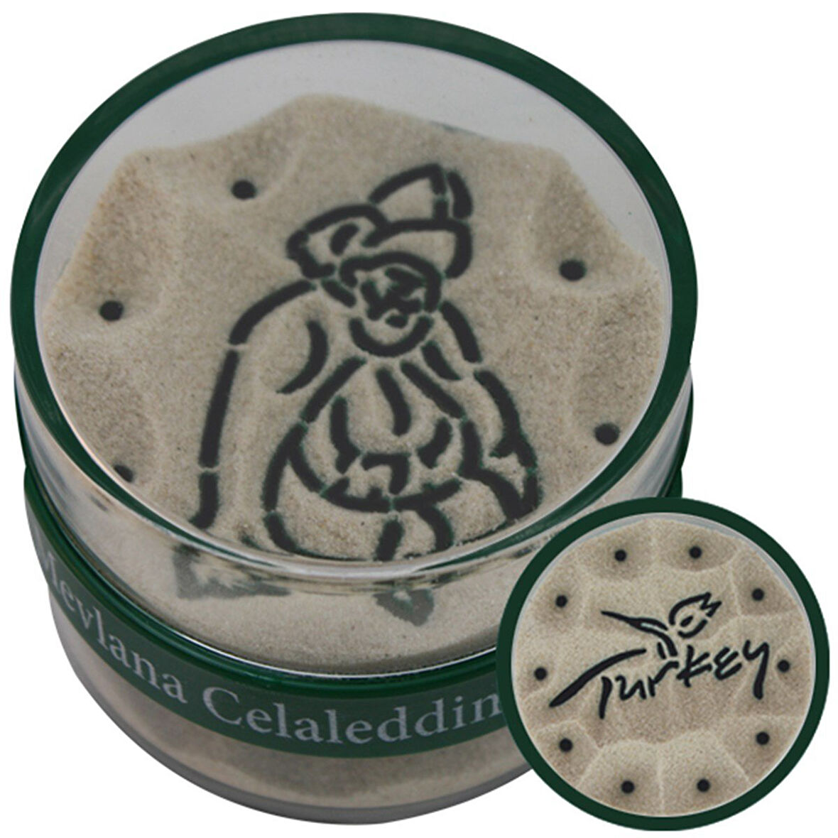 Kum Saat Görseli Mevlana Celaleddin-i Rumi & Turkey 12 adet FİYATIDIR VGKD07