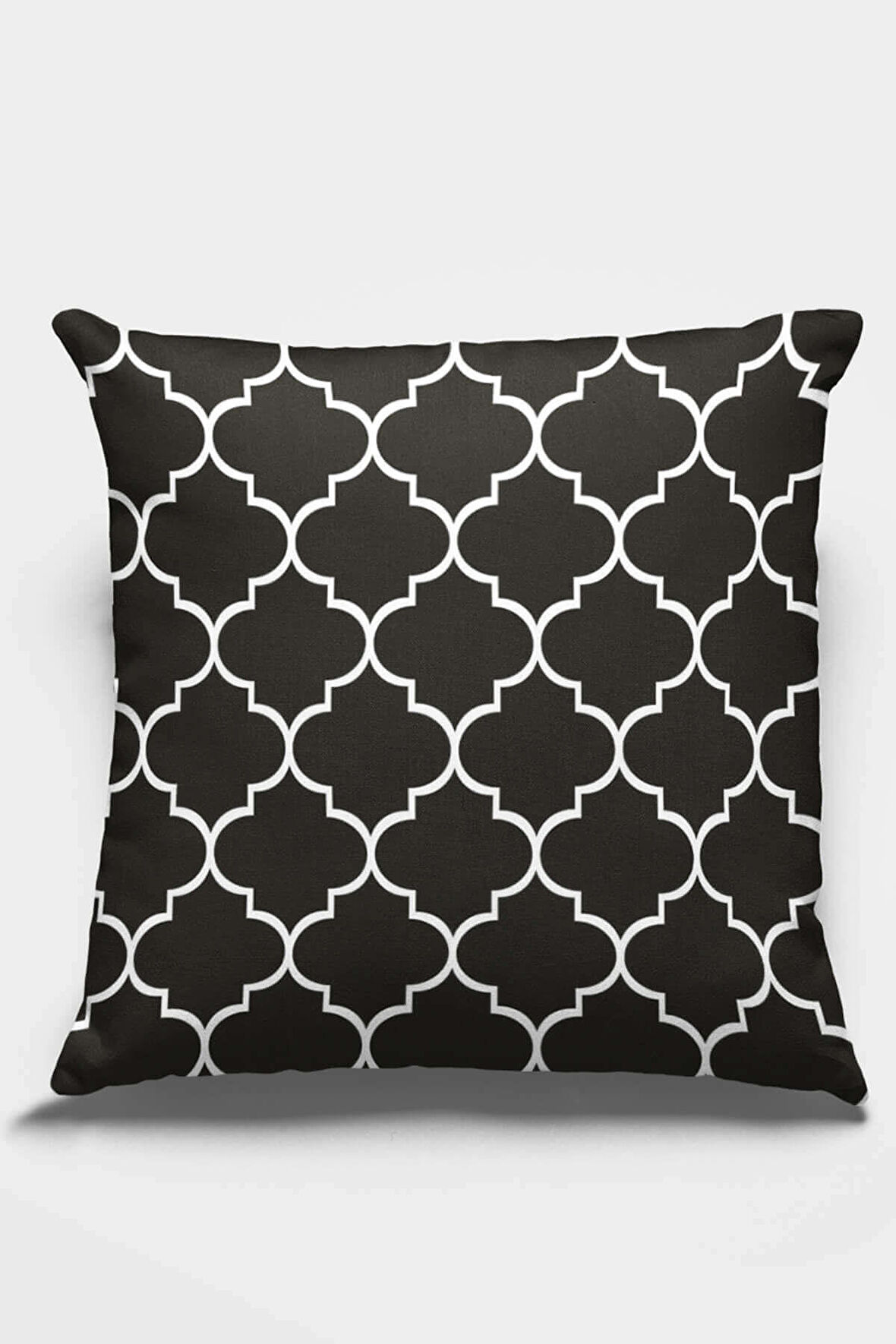 Siyah Fas Desen Çift Taraflı Yastık Kırlent Kılıfı KRL121