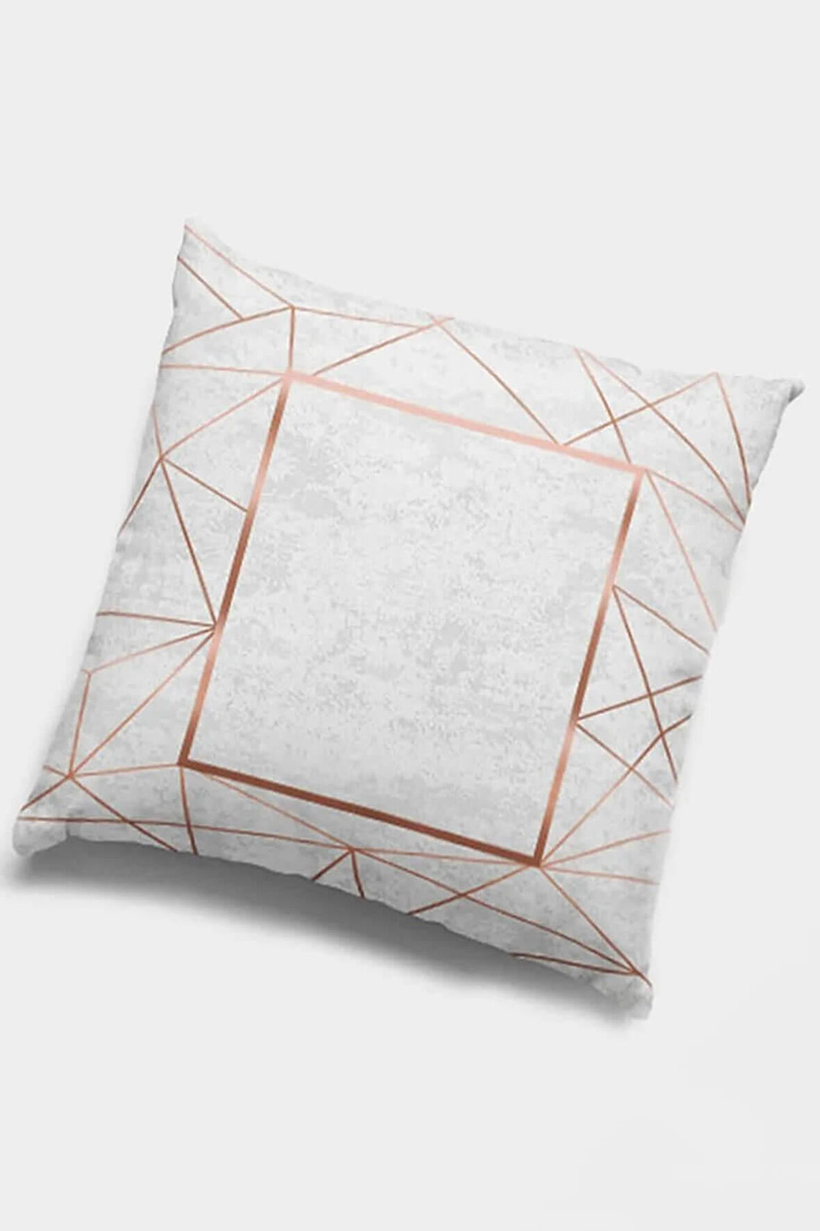 Bakır Çerçeveli Çift Taraflı Yastık Kırlent Kılıfı KRL376