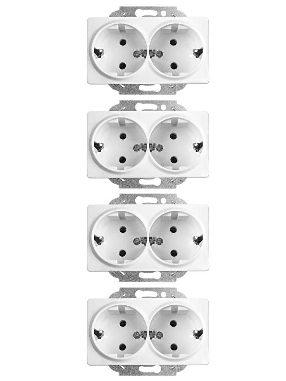 Viko Linnera İkili Topraklı Priz Beyaz 90440056 (Çerçeve Dahil) (4 Adet)