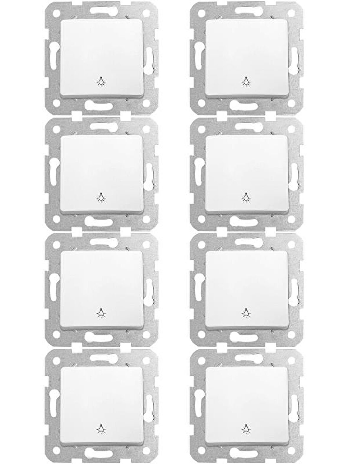 Viko Linnera Light Mekanizma Anahtar Beyaz (Çerçeve Dahil) 90440003 (8 Adet)