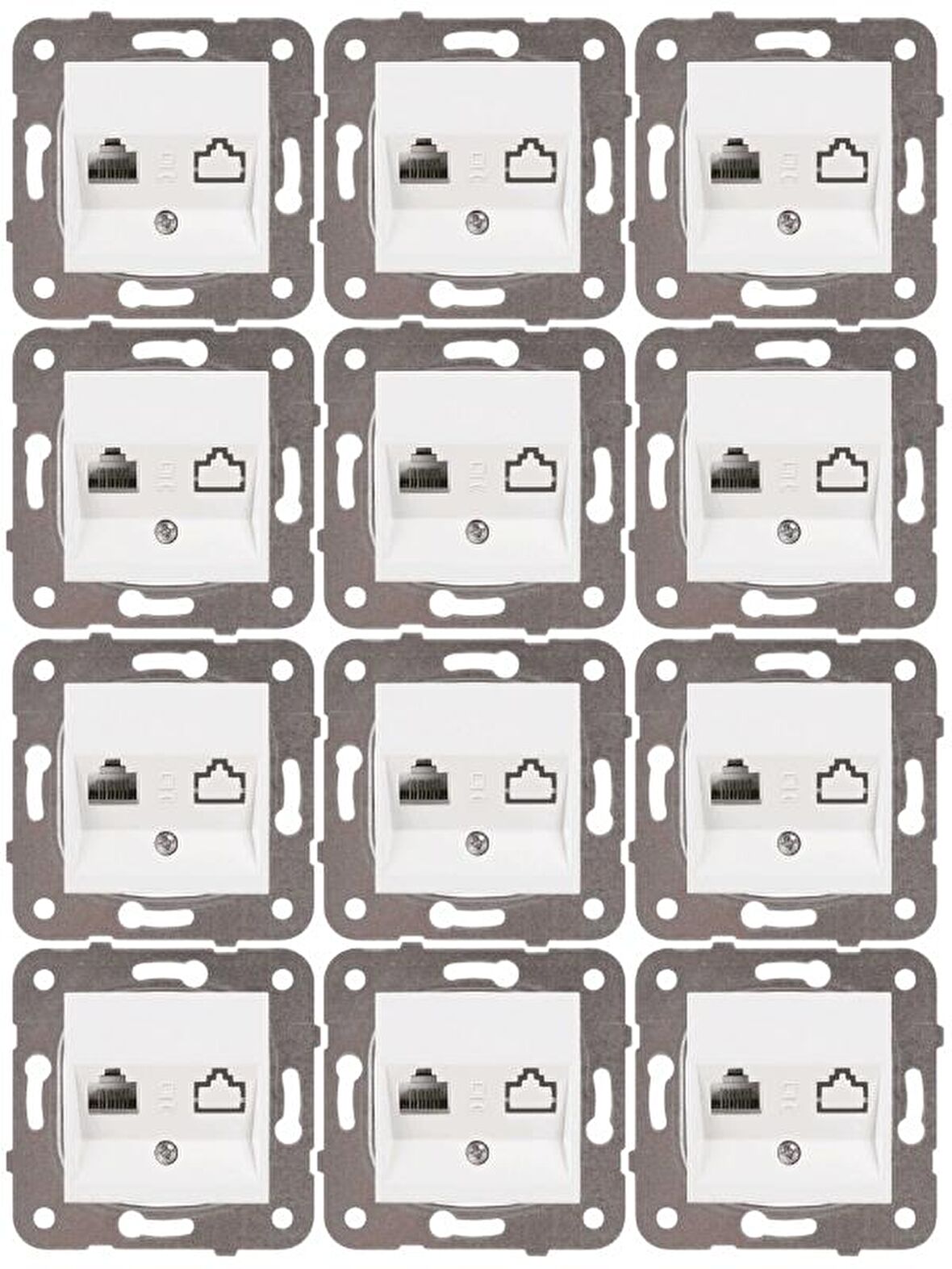 Viko Karre Tekli Nümeris Telefon Prizi Cat3 Beyaz (Çerçeve Dahil) 90967013 (12 Adet)