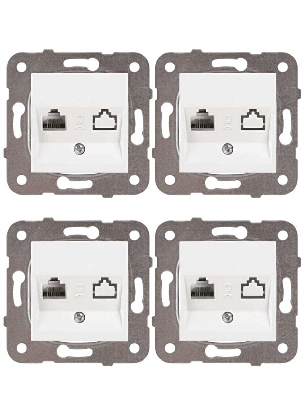 Viko Karre Tekli Nümeris Telefon Prizi Cat3 Beyaz (Çerçeve Dahil) 90967013 (4 Adet)