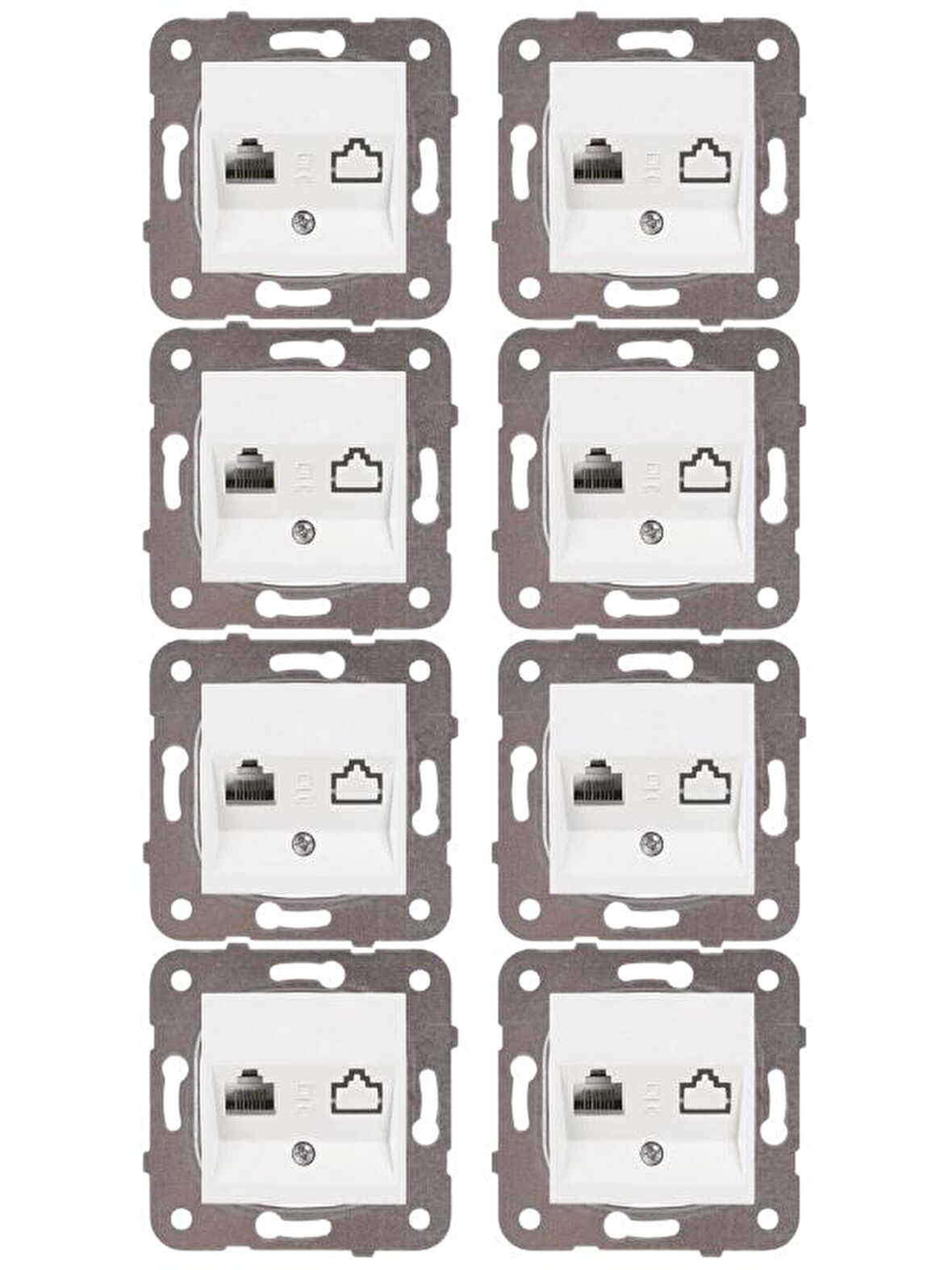 Viko Karre Tekli Nümeris Telefon Prizi Cat3 Beyaz (Çerçeve Dahil) 90967013 (8 Adet)