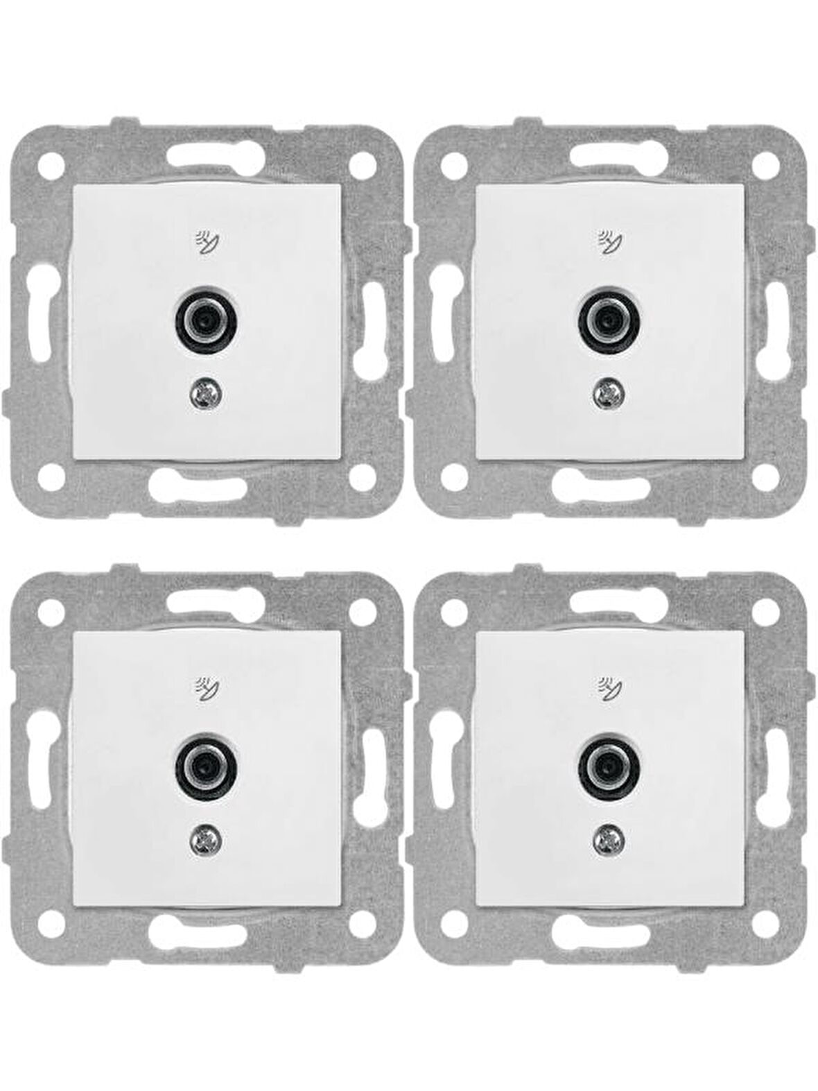 Viko Karre Uydu Prizi F Konnektörlü Sonlu Beyaz (Çerçeve Dahil) 90967009 (4 Adet)